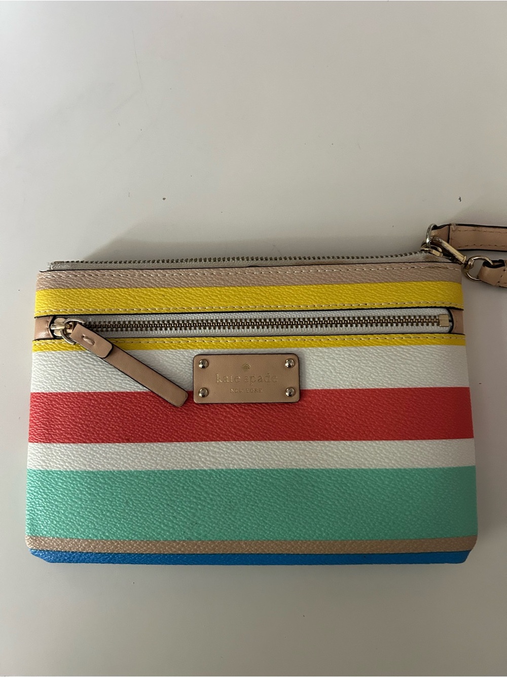 kate spade Striped Wristlet Clutch
